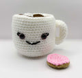 "Mallow" the Hot Cocoa mug with Pink Frosted Cookie Plushies